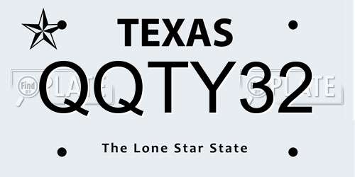 QQTY32 Texas License Plate