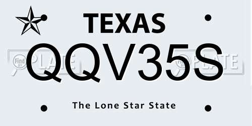 QQV35S Texas License Plate