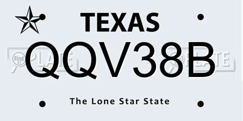 QQV38B Texas License Plate