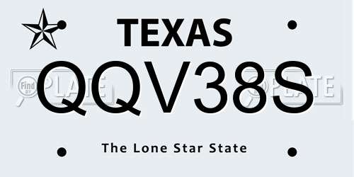QQV38S Texas License Plate