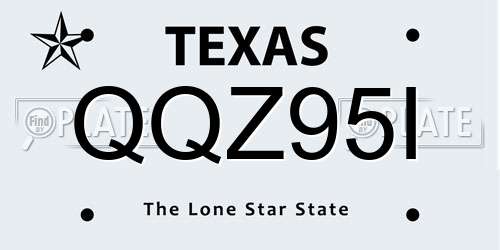 QQZ95I Texas License Plate