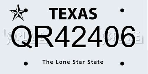 QR42406 Texas License Plate