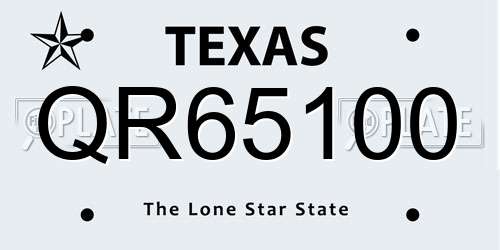QR65100 Texas License Plate