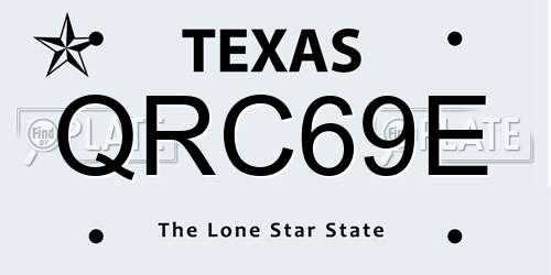 QRC69E Texas License Plate