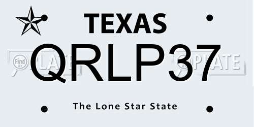 QRLP37 Texas License Plate