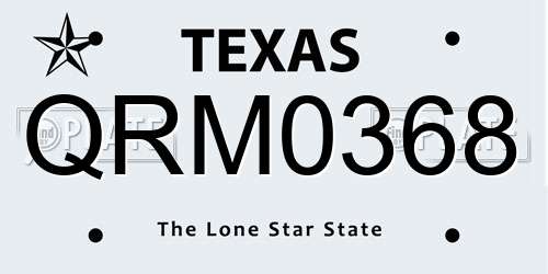 QRM0368 Texas License Plate