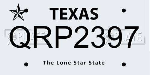 QRP2397 Texas License Plate