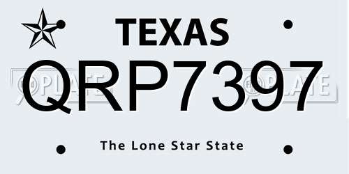 QRP7397 Texas License Plate