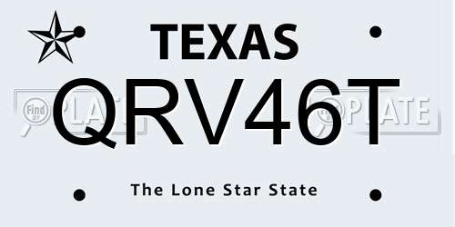 QRV46T Texas License Plate