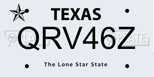 QRV46Z Texas License Plate