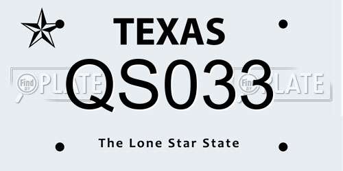 QS033 Texas License Plate
