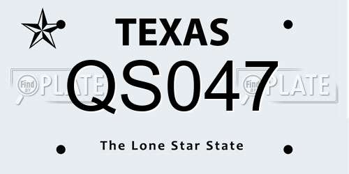 QS047 Texas License Plate