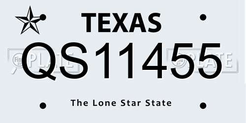 QS11455 Texas License Plate