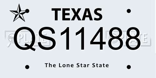 QS11488 Texas License Plate
