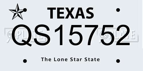 QS15752 Texas License Plate