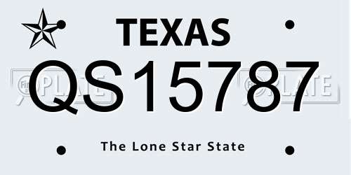 QS15787 Texas License Plate