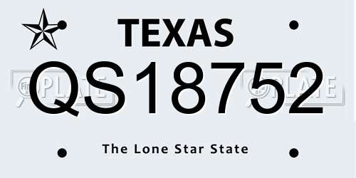 QS18752 Texas License Plate