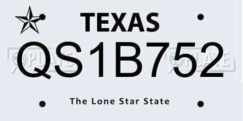QS1B752 Texas License Plate