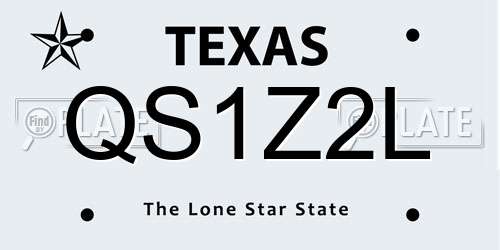 QS1Z2L Texas License Plate