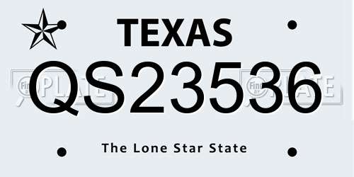 QS23536 Texas License Plate