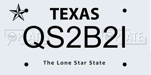 QS2B2I Texas License Plate