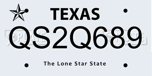 QS2Q689 Texas License Plate