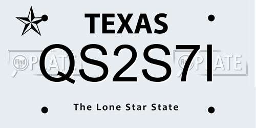 QS2S7I Texas License Plate
