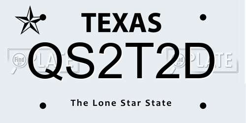 QS2T2D Texas License Plate