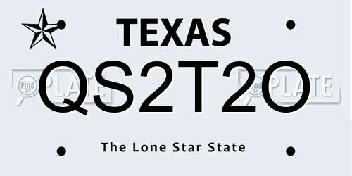 QS2T2O Texas License Plate