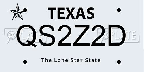 QS2Z2D Texas License Plate