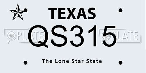 QS315 Texas License Plate