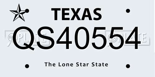 QS40554 Texas License Plate