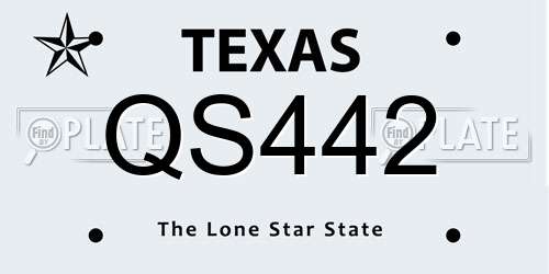 QS442 Texas License Plate