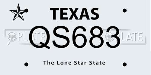 QS683 Texas License Plate