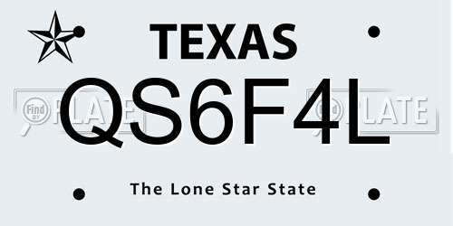 QS6F4L Texas License Plate