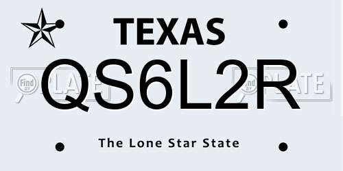 QS6L2R Texas License Plate