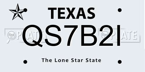QS7B2I Texas License Plate