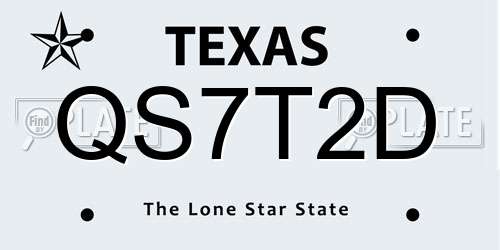 QS7T2D Texas License Plate