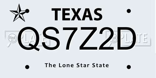 QS7Z2D Texas License Plate