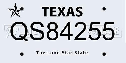 QS84255 Texas License Plate