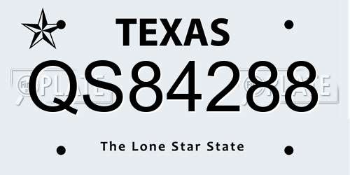 QS84288 Texas License Plate