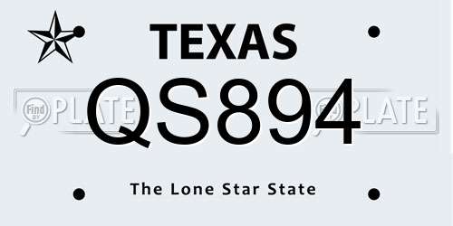 QS894 Texas License Plate