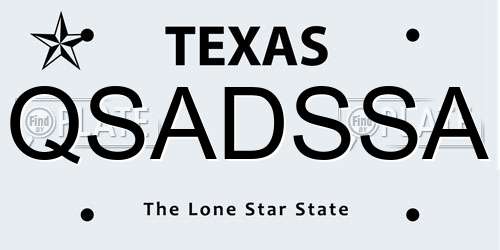 QSADSSA Texas License Plate