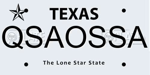QSAOSSA Texas License Plate