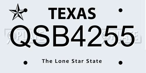 QSB4255 Texas License Plate