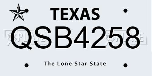 QSB4258 Texas License Plate