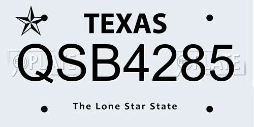 QSB4285 Texas License Plate