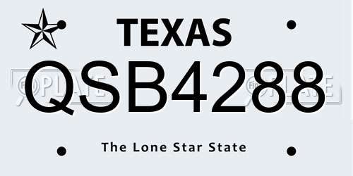 QSB4288 Texas License Plate