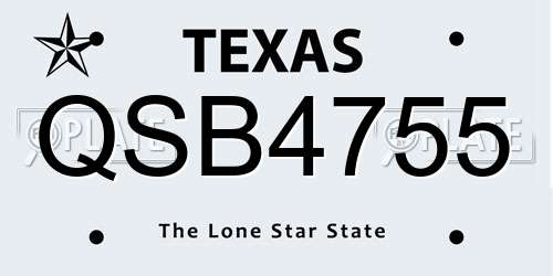 QSB4755 Texas License Plate