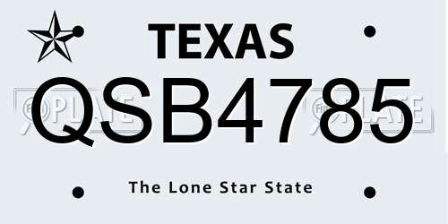 QSB4785 Texas License Plate